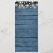 Chaîne Lights Rustic Blue Wood Menu Mariage (Dos)