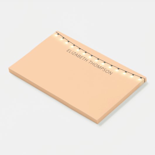 Chaîne Lights sur pêche orange Post-It Notes (Incliné)