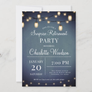Chaîne Lights Surprise Retraite Party Invitation