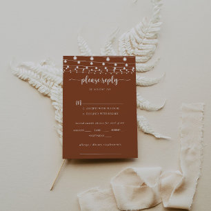 Chaîne Lights Terracotta Mariage Menu Choix RSVP
