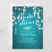 Chaîne Lights Turquoise Bridal Shower Invitation (Devant)