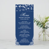 Chaîne Lights White Lace Marine Blue Mariage Menu (Debout devant)