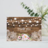 Chaîne Lumières Bois Floral et dentelle Carte de r (Debout devant)