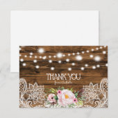 Chaîne Lumières Bois Floral et dentelle Carte de r (Devant / Derrière)