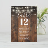 Chaîne Lumières Bois Numéro de table Tableau de si (Debout devant)