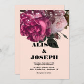 Chaîne Lumières Bourgogne Fleurs Faire-part de mar (Devant / Derrière)