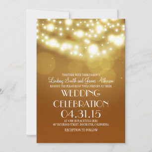 Chaîne lumières jaune élégant invitations de maria