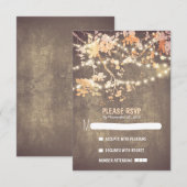 Chaîne lumières moderne mariage rustique cartes RS (Devant / Derrière)