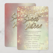 Chaîne lumières or étincelle invitation rougie (Devant / Derrière)