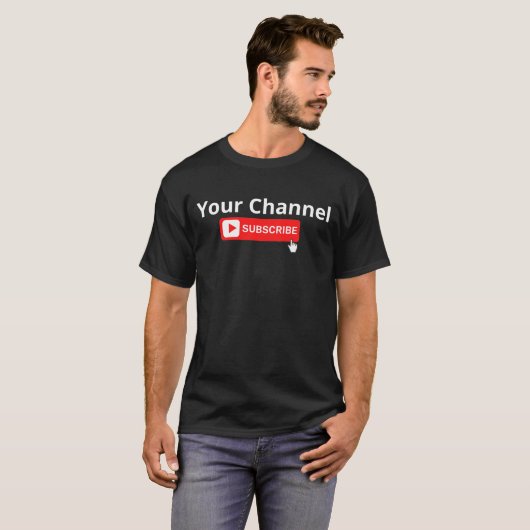 Chaîne personnalisée S'abonner T-Shirt (Devant entier)