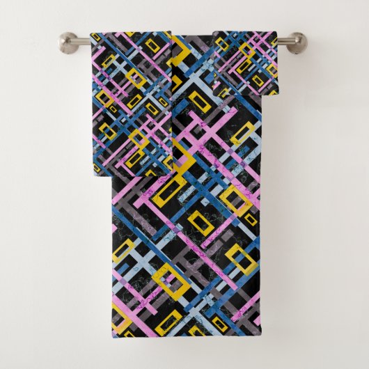 Chaîne rectangulaire de couleurs vives géométrique (En situation)