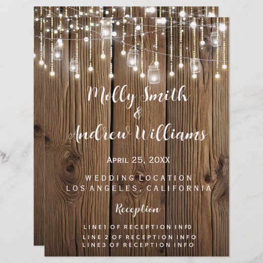 Chaîne rustique de lumières fête/mariage PROGRAMME (Devant / Derrière)