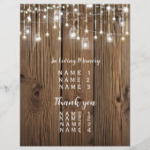 Chaîne rustique de lumières fête/mariage PROGRAMME (Dos)