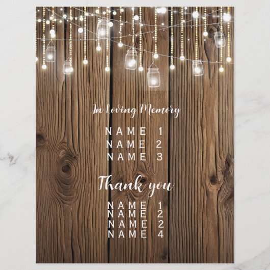 Chaîne rustique de lumières fête/mariage PROGRAMME (Dos)