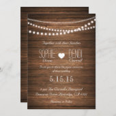 Chaîne rustique des lumières Faire-part de mariage (Devant / Derrière)