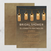 Chaîne rustique éclaire les invitations de douche (Devant / Derrière)