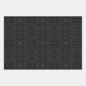 Chained Abstract Mirrored Image Gray On Black Art Inpakpapier Vel (Voorkant 2)