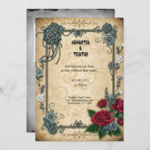 Chained Rozen Gothic Fantasy Wedding Kaart (Voorkant / Achterkant)