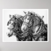 Chained to the World Draft Horses Drawing Poster (Devant)