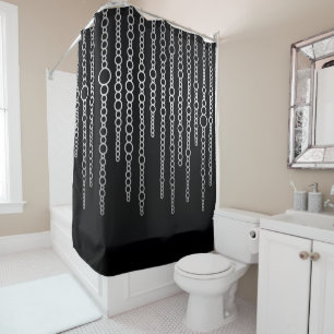 Chaînes Abstraites noir et blanc Rideau de douche