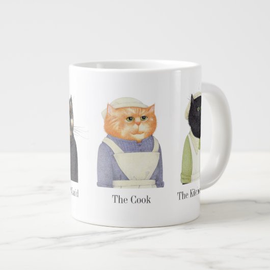 CHAÎNES DE DAME Grosse Mug blanc + Texte (Devant droit)