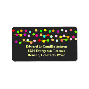 Chaînes de lumière Étiquette de adresse de Noël pe