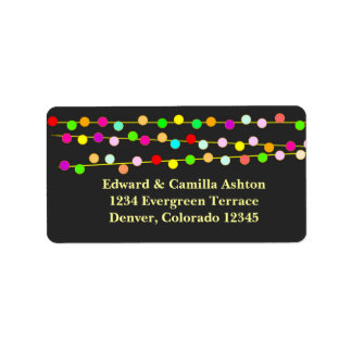 Chaînes de lumière Étiquette de adresse de Noël pe