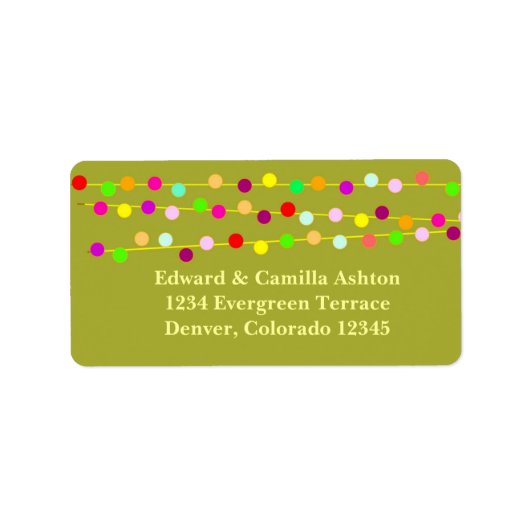 Chaînes de lumière Étiquette de adresse de Noël pe (Devant)