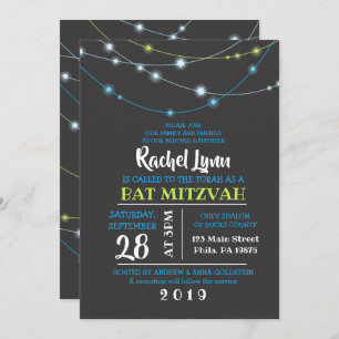 CHAÎNES DE STARS Bar Bar Mitzvah Invitation