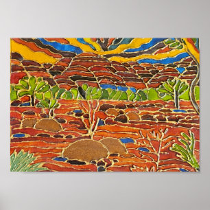 Chaînes de Terre Rouge – Impression d'art de paysa