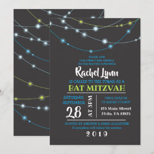 CHAÎNES D'ÉTOILES Invitation Bar Mitzvah