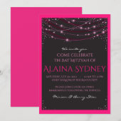 CHAÎNES D'ÉTOILES Invitation Bat Mitzvah (Devant / Derrière)