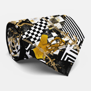 Chaînes d'or échecs et serpents cravate de luxe