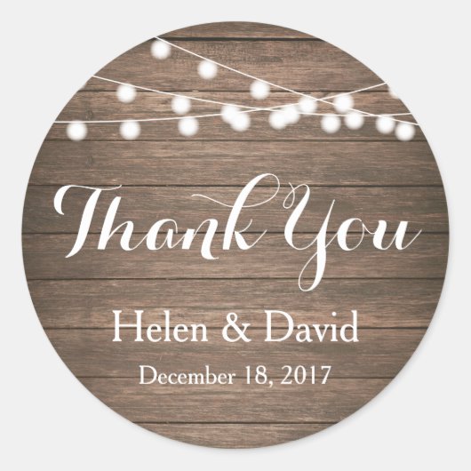 Chaînes légères Merci Mariage Faveur Stickers (Devant)