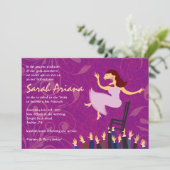 Chaire Horah Invitation Bat mitzvah fille (Debout devant)