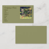 "Chaise avec Casquette dans le jardin" Carte de vi (Devant / Derrière)