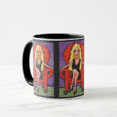 Chaise blonde et rouge impertinente - tasse (Devant gauche)