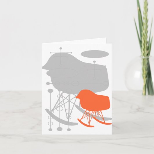 Chaise de corail gris du milieu du siècle - Carte (Devant)