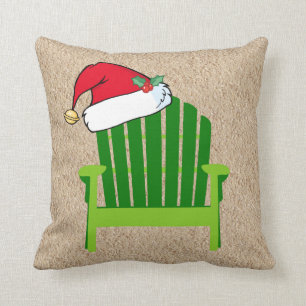 Chaise de plage avec le coussin de Noël de