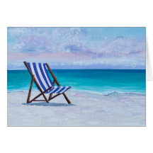 Chaise de plage peinture, se sentir mieux carte