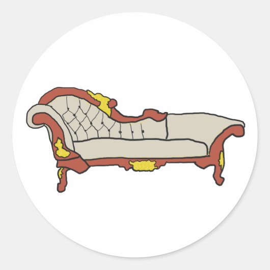 Chaise Longue Ronde Sticker (Voorkant)