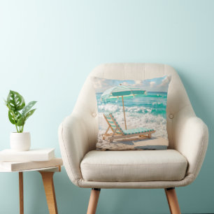 Chaise Lounge op White Ocean Sand Kussen
