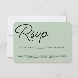 Chaise réservée de mariage Chic Vert Moderne RSVP