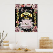 Chaise rose Rose Papillons Affiche de bienvenue do (Cuisine)