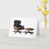 Chaise salon Eames et carte de voeux ottomane (Fleur jaune)