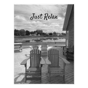 Chaises Adirondack noir et blanc Photo Impression