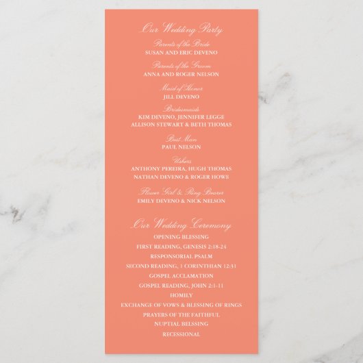 Chaises Adirondack | Programme de cérémonie (Dos)