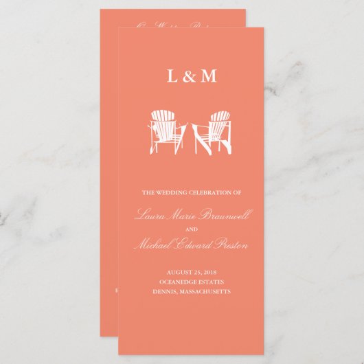 Chaises Adirondack | Programme de cérémonie (Devant / Derrière)