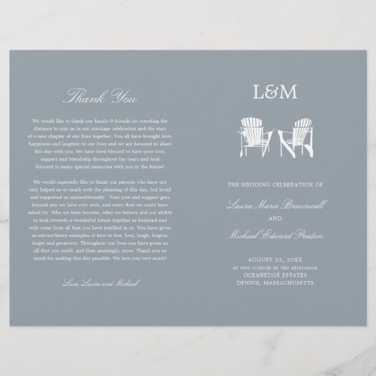 Chaises Adirondack Programme de mariage gris argen (Devant)