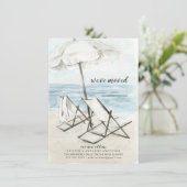 Chaises de plage aquarelle Faire-part mobile (Debout devant)